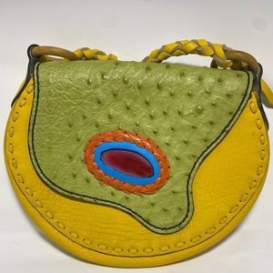 MAIA LEATHER MULTICOLOR HANDBAG MADE IN FRANCE